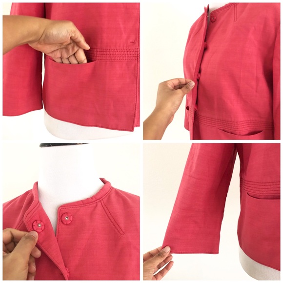 NEW Piazza Sempione Coral Cotton Silk Light Jacket - Picture 6 of 8